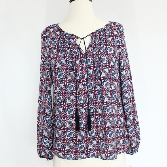 Zac & Rachel Tops - Zac & Rachel Blouse Small Top Tassels Long Sleeve